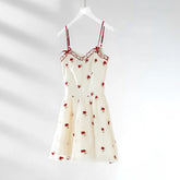 Voguable Woman Korean Suit Kawaii Floral 2 Piece Dress Set Elegant Short Cardigan Beach Sleeveless Y2k Mini Dress Chic